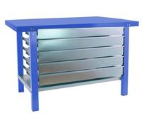 Etabli Simonwork Bt6 Pro Metal 5box 1500 Bleu Bleu 830x1500x730 - Simonrack