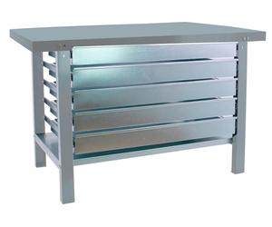 Etabli Simonwork Bt6 Pro Metal 5box 1500 Gris Gris 830x1500x730 - Simonrack