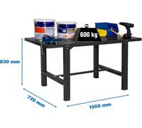 Etabli SIMONWORK BT6L METAL 1500 ANTHRAZIT avec parafusée