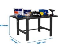 Etabli SIMONWORK BT6L METAL 1800 ANTHRAZIT avec parafusée
