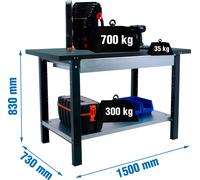Etabli SIMONWORK BT6L PRO METAL 1BOX 1500 ANTHRAZIT avec para-fusible