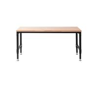 Etabli SucceBuy réglable avec roues et prises de courant - Acier Carbone, Plateau Chêne 183x63.5cm, 1361kg