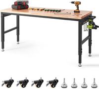 Etabli Table de travail avec prise électrique - force 1361 kg - table d'atelier robuste pour les artisans et les bricoleurs