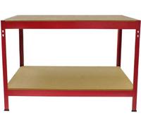 Établi, table de travail, table de garage, table d'atelier, rangement, étagère en acier, stockage, étagère à emboîter, étagère pour charges lourdes, table de rangement, plan de travail d'atelier, étab