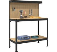 Vidaxl Bancs De Travail Noir 81 X 41 X 145 Cm Bois D'ingénierie