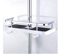 Etage de Douche Mural réglable, Panier Salle de Bain Cuisine Rangement Fixer sur Tuyau, serviteur Douche métal Anti-Rouille, Suppo