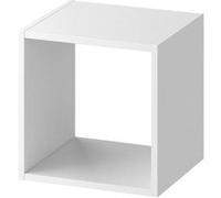 Étagère 1 case à dos ouvert, meuble de rangement en bois coloris blanc - Longueur 34,4 x profondeur 32 x Hauteur 34,4 cm G