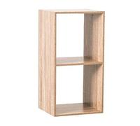 Etagère 2 cases en panneaux de particules naturel - Dim : L.34.4 x P.32 x H.67.6 cm -