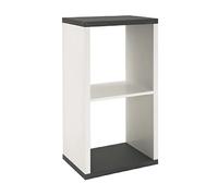Etagère 2 compartiments 43x30x84 cm gris foncé et blanc - JOSEF