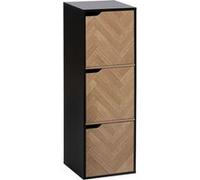 Five simply smart – Étagère 3 cases Chevrons – 3 portes – Naturel