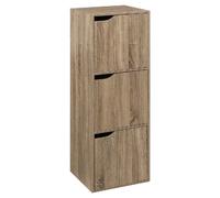 Etagère 3 cases de rangement avec portes Mix n' modul - Longueur 34,50 cm x Hauteur 100,50 cm - Marron