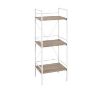 Etagère 3 niveaux 34x27x96 cm blanc et chêne