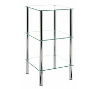 Étagère 3 Niveaux Carrée "Eliot" 77cm Transparent