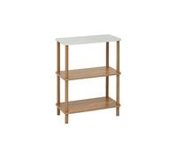 Etagère 3 niveaux effet bois d'acacia et travertin COME - 5five