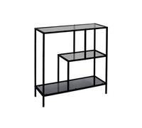 Etagère 3 Niveaux Verre Fumé et Métal Blanc - ENDIS -