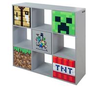 Étagère 3x3 avec Portes Push-Open - ROBA - Minecraft - 90x30x90 cm - Gris