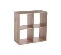 Etagère 4 cases en panneaux de particules naturel - Dim : L.67,6 x P.32 x H.67,6 cm -