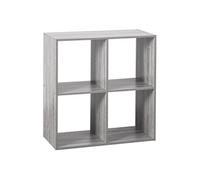 5five - Étagère Cube Mix 'n Modul, 4 Cases, Effet Chêne Gris, 67,5 x 32 x 67,5 cm - Rangement Modulable pour Salon, Chambre, Bureau