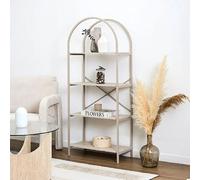 Etagère 4 niveaux 60x30x142 cm décor travertin - NOVYA