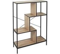 AltoBuy ENDIS - Etagère 4 Niveaux Aspect Bois et Métal Noir