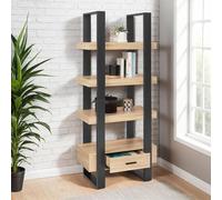 Etagère 4 niveaux avec tiroir phoenix bois et noir