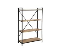 Atmosphera - Étagère Bibliothèque Edena Style Industriel - 4 Niveaux, 90 x 141 cm - Métal et Bois d'Acacia - Meuble de Rangement pour Salon, Bureau