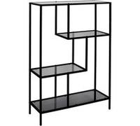 Etagère 4 Niveaux Verre Fumé et Métal Blanc - ENDIS - ALTOBUY Noir G