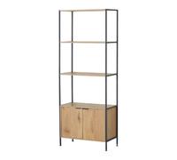 Concept Usine – Étagère TYDIE 4 rangements et placard 176 cm chêne et noir