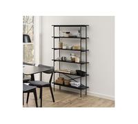 Etagère 5 niveaux 94x27x172 cm décor frêne et métal noir - JAYSI