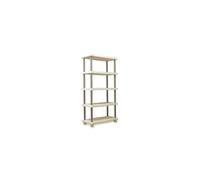 Etagère de rangement - PLASTIKEN - 5 plateaux - Résine - 30kg/plateau - H 184 x L 88 x P 44cm - Beige et taupe