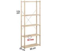 Etagère 5 tablettes pleines 175x65x25cm Astigarraga ep-5-65 Naturel G