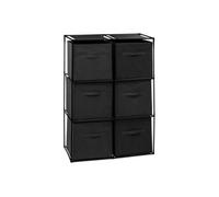 5five - etagère 6 Cases avec 6 boîtes de Rangement Mix n modul Noir