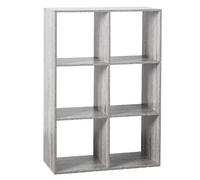 5five - Bibliothèque Étagère Mix'N'Modul - Effet Chêne Gris - 6 Cases, L 68 x P 32 x H 101 cm - pour Salon, Chambre, Bureau