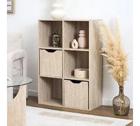 Etagère 6 niches 67x32x98 cm décor travertin - PORYA