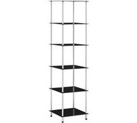vidaXL Étagère avec 6 étagères noir 40x40x160 cm verre trempé