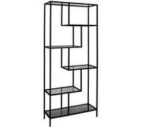 Etagère 6 Niveaux Verre Fumé et Métal Blanc - ENDIS - ALTOBUY Noir G
