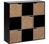 Etagère 9 cases 5 portes Chevrons noir 5five Noir G