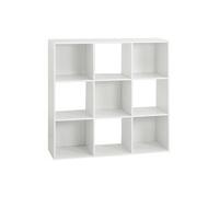 Etagère 9 cases en panneaux de particules blanc - Dim : L.100,5 x P.32 x H.100,5 cm -
