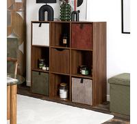 Etagère 9 niches 99x32x98 cm marron foncé - NOKI