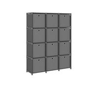 Étagère à 12 cubes avec boîtes Gris 103x30x141 cm Tissu Gris G