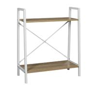 HOME DECO FACTORY - HD7176 Étagère de Rangement Industrielle - Métal et Bois - Design Bi-Matière - Conçu pour Exposer Objets - Dimensions 60 x 27 x 70 cm - Couleur Blanc