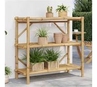 Étagère à 3 niveaux 100x40x90 cm bambou Naturel bambou G