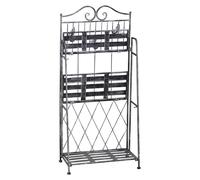 Étagère à 3 niveaux pour plantes – Support pour plantes en métal | Couleur : gris argenté | Dimensions : 25 x 44 x 96 cm