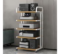 Étagère à 4 étages avec roues universelles pour platines tourne-disque HiFi Equint et systèmes home cinéma