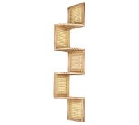 Beliani Etagère Murale d'angle Moderne 4 Niveaux Salon Bureau Bibliothèque Bois Marron Clair Alder