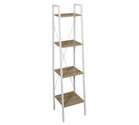 Etagère à 4 planches en bois et métal - L. 34 x H. 148 cm. - Blanc
