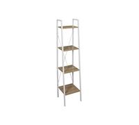- Etagère à 4 planches en bois et métal - L. 34 x H. 148 cm. - Blanc