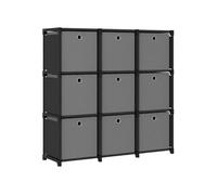 vidaXL Étagère cube avec 9 boîtes Noir 103x30x107,5 cm Tissu