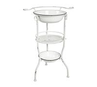Etagere à bassines ceramique coloris blanc antique - Dim : L 56 x P 40 x H 85 cm - -