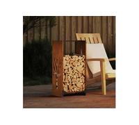 Etagère à bois 40x30x80 cm acier résistant aux intempéries